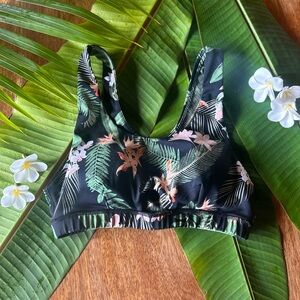 MINKPINK Tropical Sports Bra with Front Cutout AthleticWear Swimsuit Gym Running